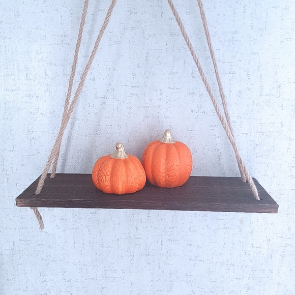 Set of Rustic Hanging Shelves - Picture 2 of 3
